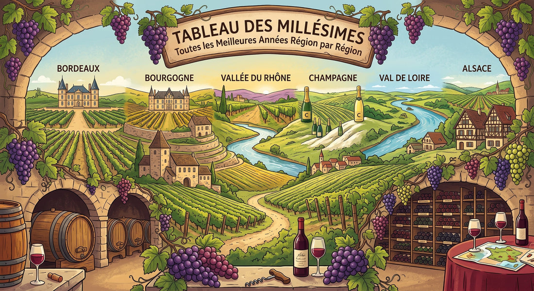 Tableau des millésimes : toutes les meilleures années région par région
