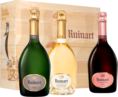 Champagne Ruinart - Caisse Découverte Collection : R de Ruinart, Blanc de Blancs, Rosé
